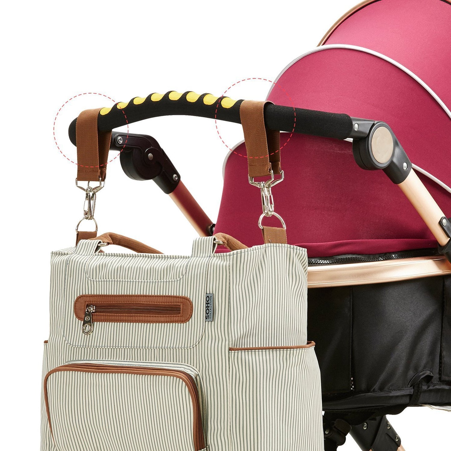 White Large Capacity Diaper Bag