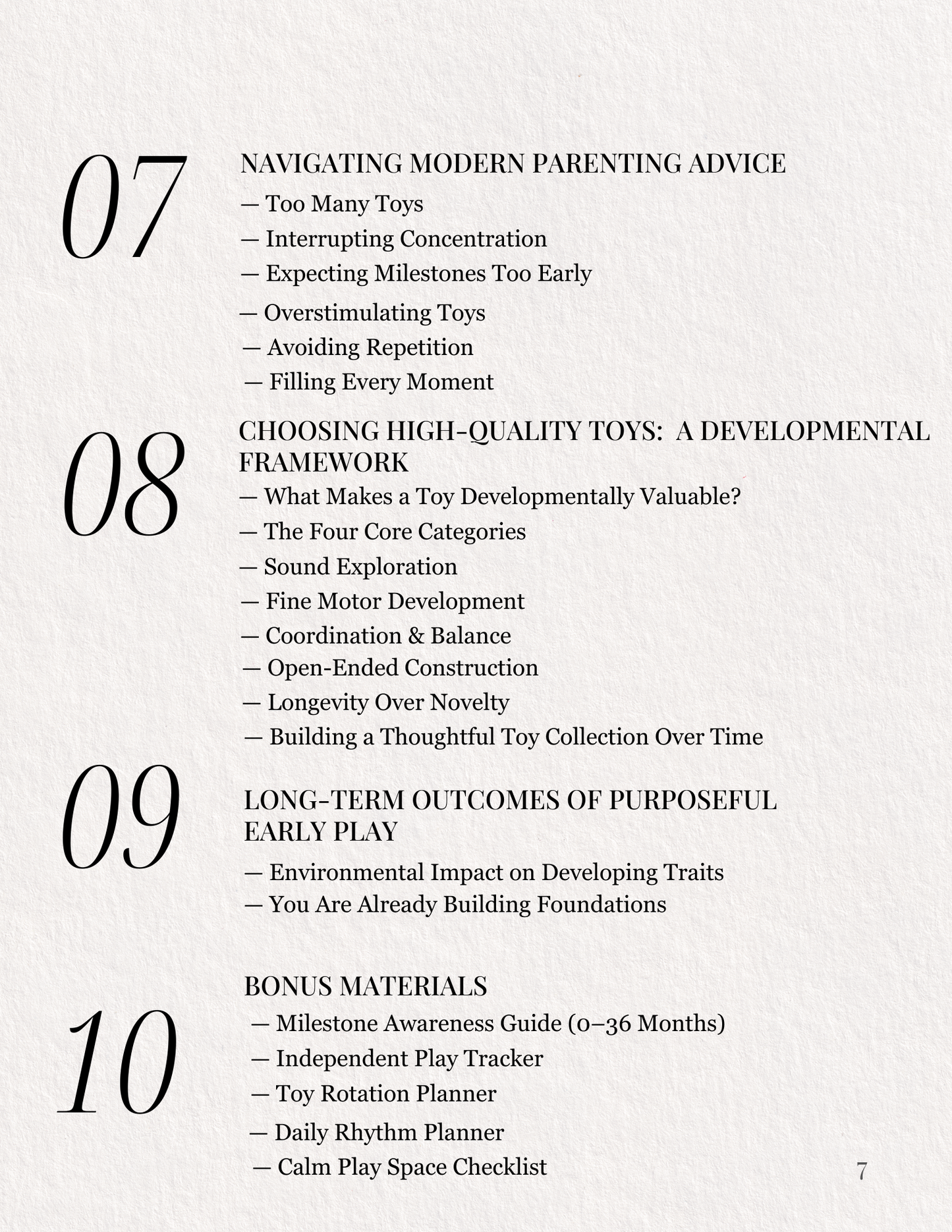 The First Three Years Play Guide