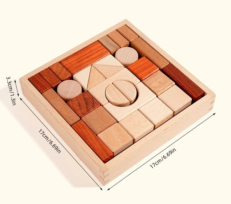 Wooden Natural Building Blocks Set ā Montessori Open-Ended Toddler Toy