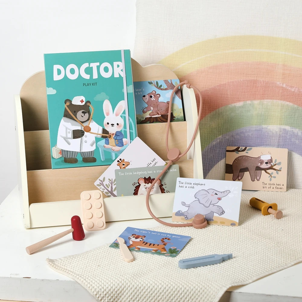 Pretend Play Doctor Kit – Montessori Medical Toy Set with Care Cards