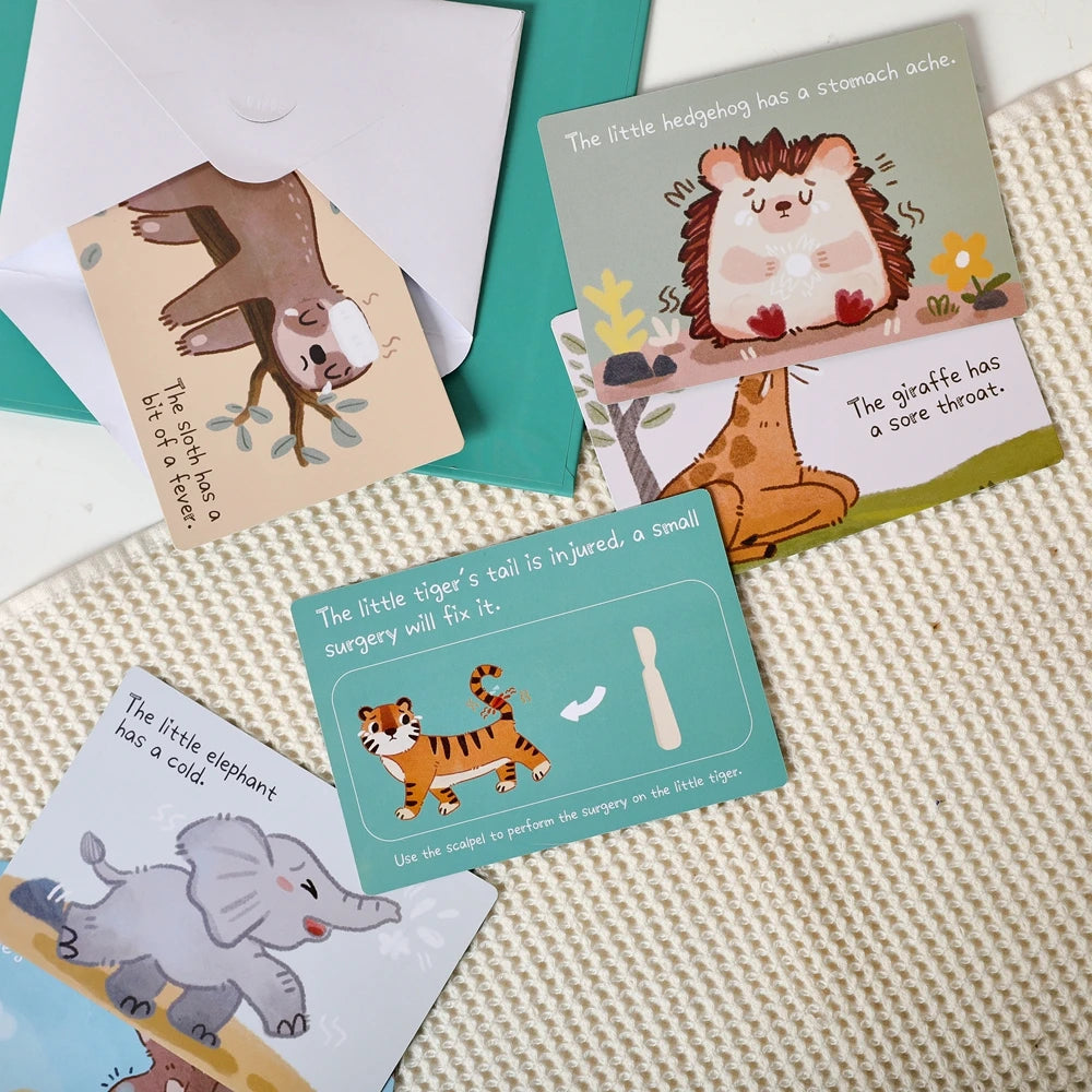 Pretend Play Doctor Kit – Montessori Medical Toy Set with Care Cards