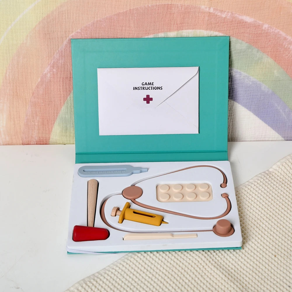 Pretend Play Doctor Kit – Montessori Medical Toy Set with Care Cards