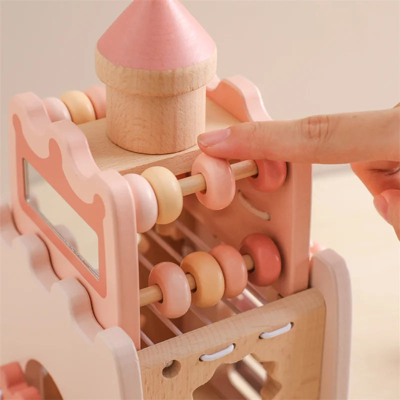 Wooden Montessori Educational Castle - Toddler Fine Motor Learning Toy
