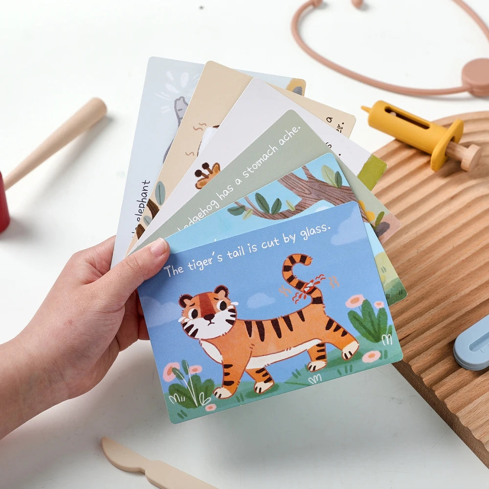 Pretend Play Doctor Kit – Montessori Medical Toy Set with Care Cards