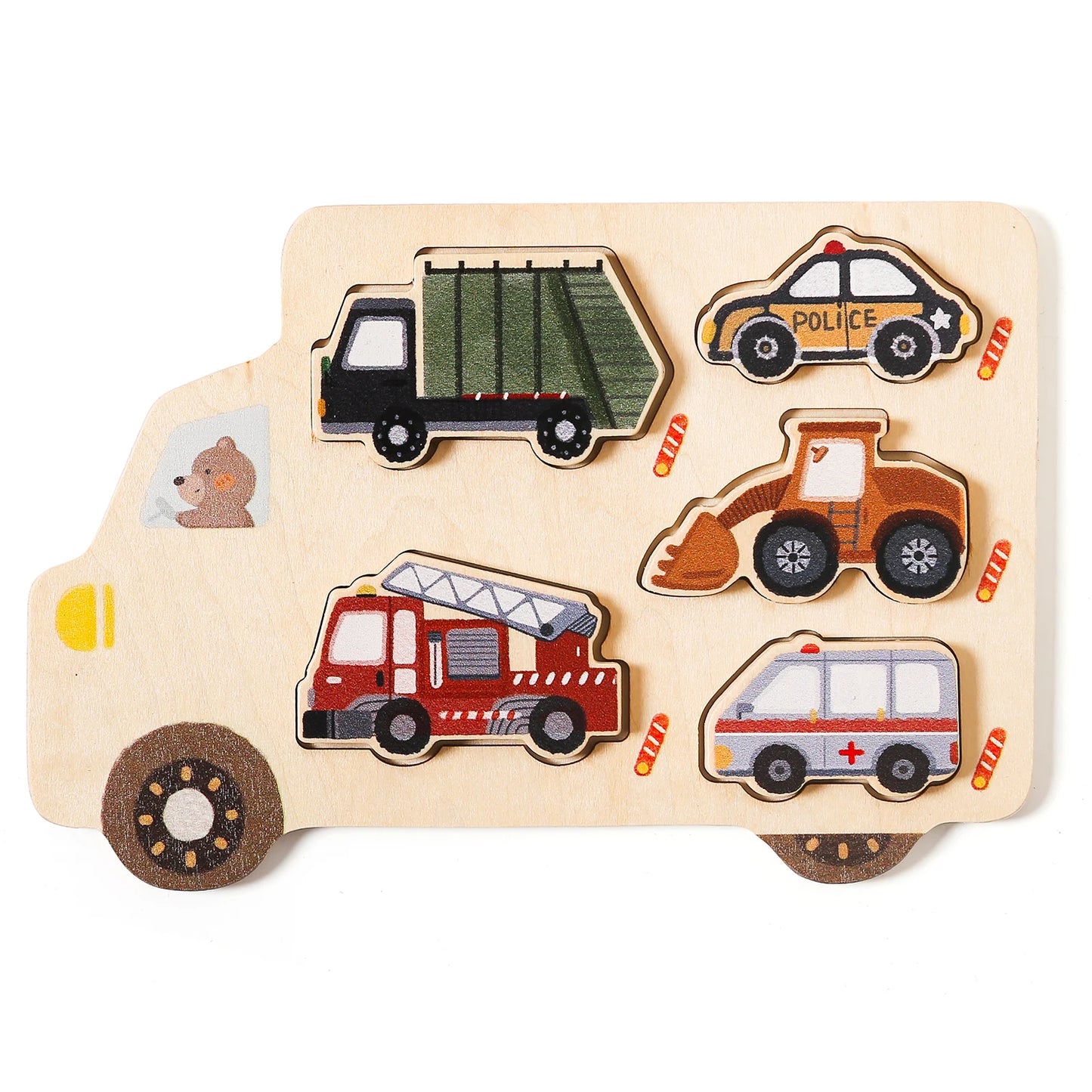Toddler Learning Puzzle – Chunky Wooden Animal & Vehicle Matching Boards