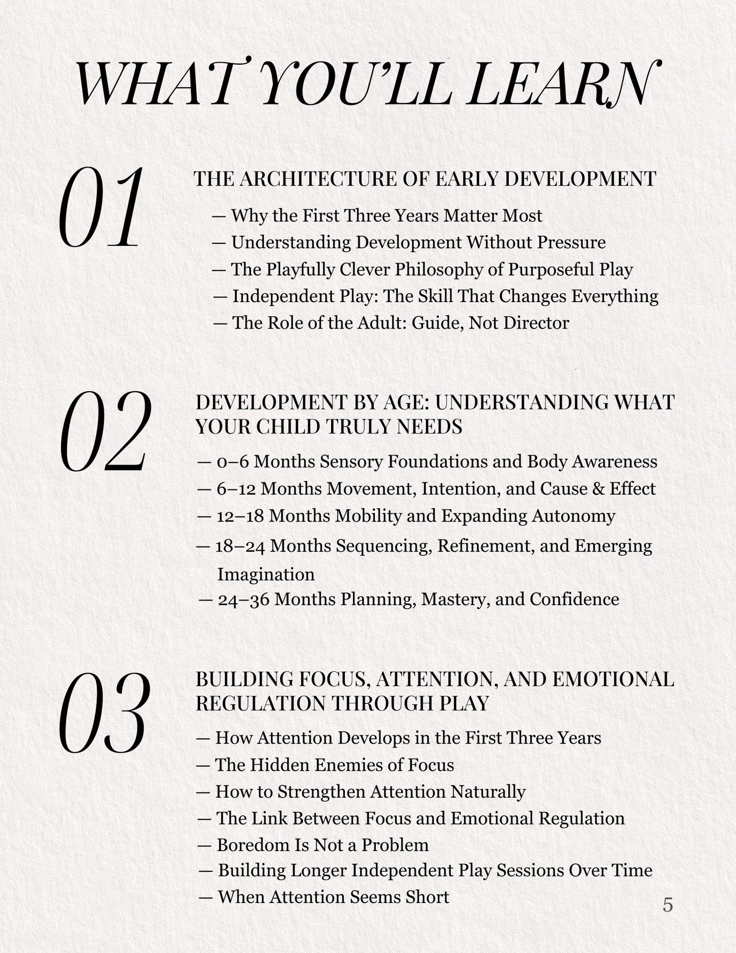 The First Three Years Play Guide