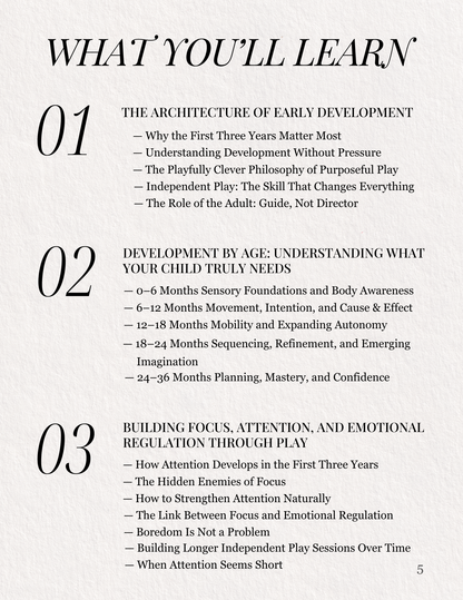 The First Three Years Play Guide