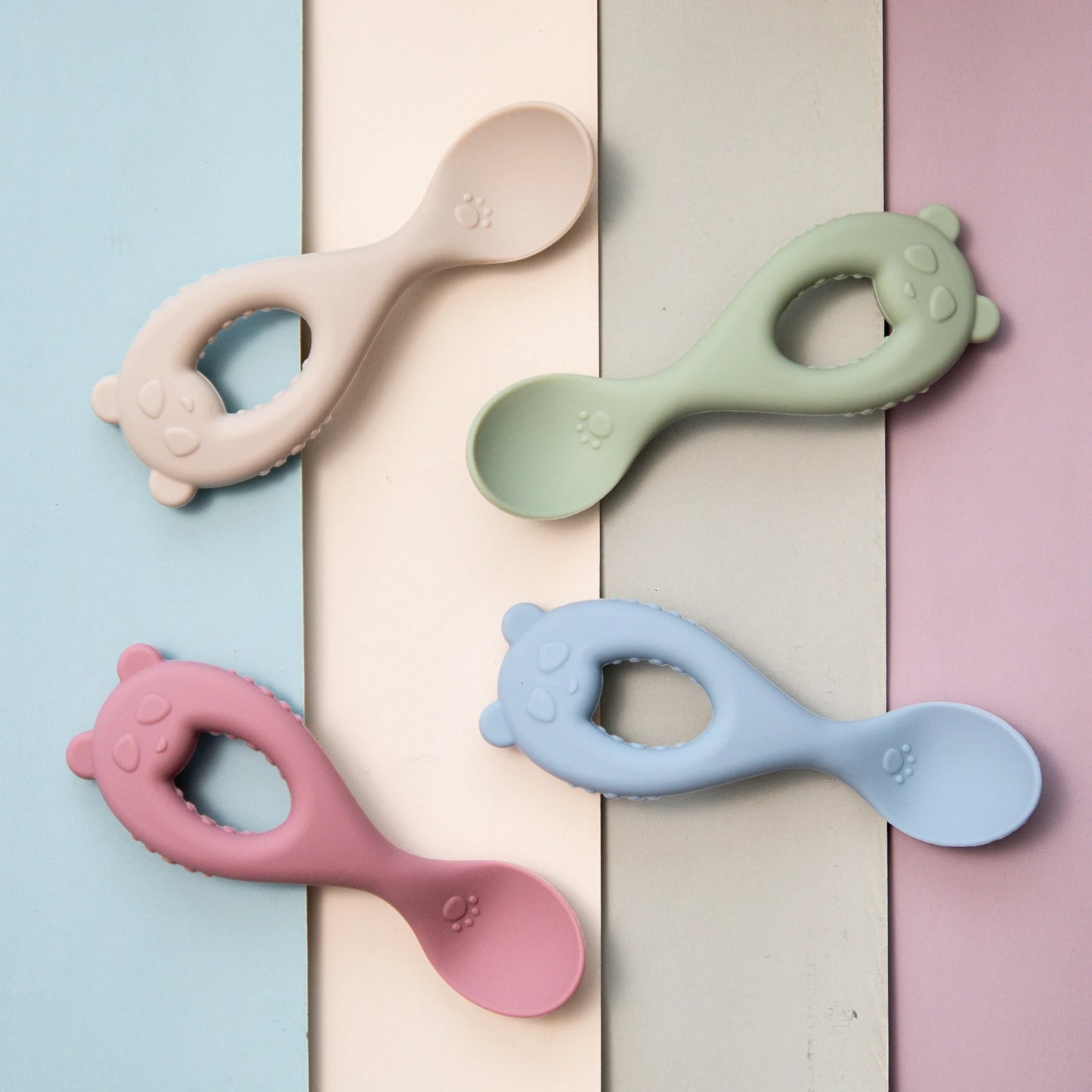 Baby Training Spoon with Teether Grip – Food-Grade Silicone Utensil for Babies