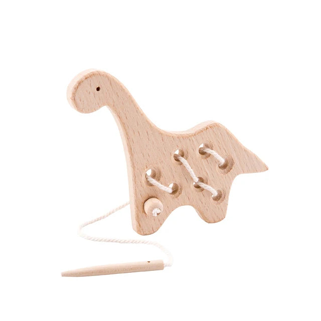 Wooden Animal Lacing Toys – Montessori Fine Motor Skill Set fo School Preparation