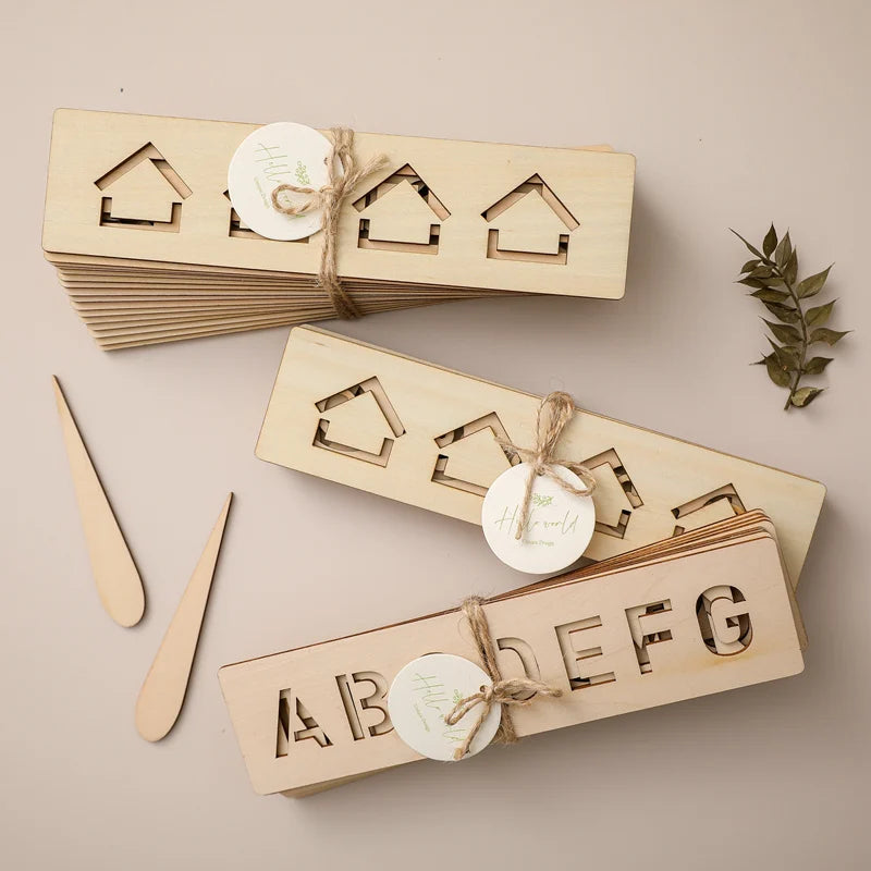 Wooden Alphabet & Number Tracing Boards – Montessori Fine Motor Toy for Kids