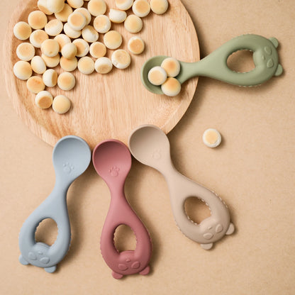 Baby Training Spoon with Teether Grip – Food-Grade Silicone Utensil for Babies