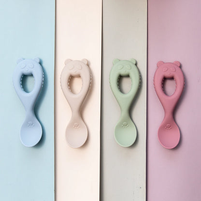 Baby Training Spoon with Teether Grip – Food-Grade Silicone Utensil for Babies