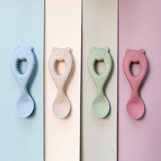 Baby Training Spoon with Teether Grip – Food-Grade Silicone Utensil for Babies