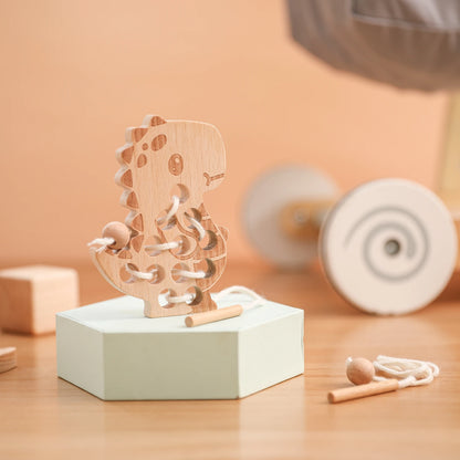 Wooden Animal Lacing Toys – Montessori Fine Motor Skill Set fo School Preparation