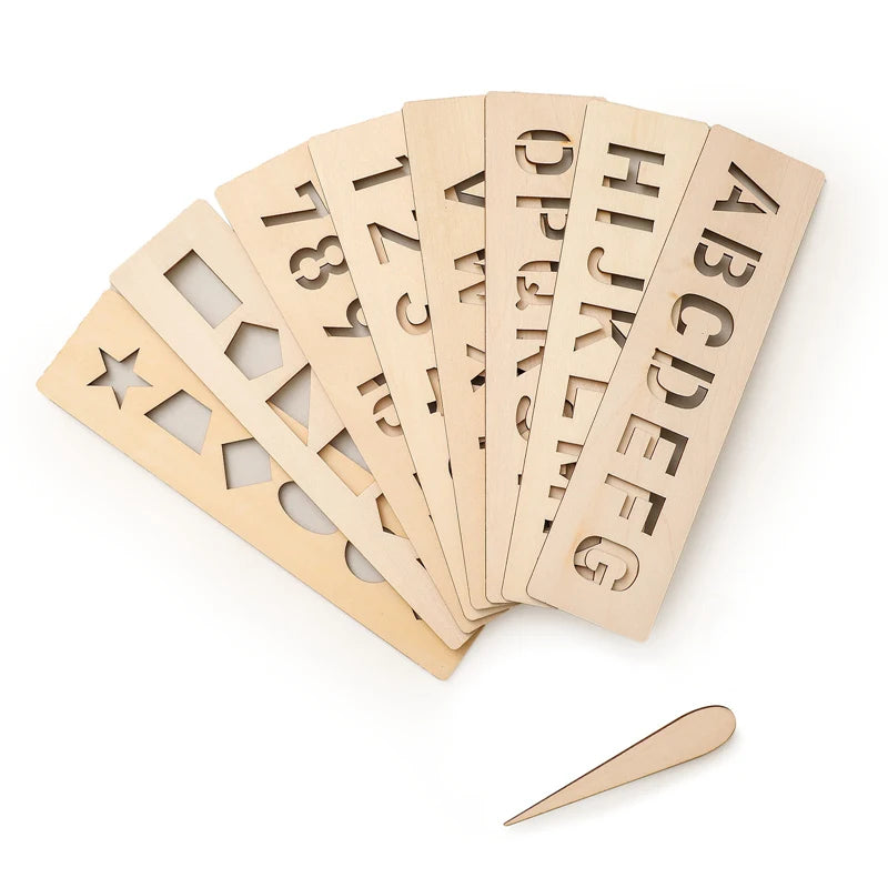 Wooden Alphabet & Number Tracing Boards – Montessori Fine Motor Toy for Kids