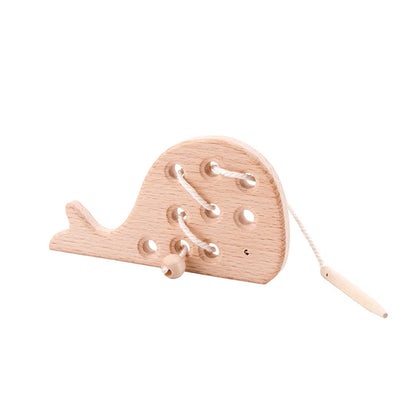 Wooden Animal Lacing Toys – Montessori Fine Motor Skill Set fo School Preparation