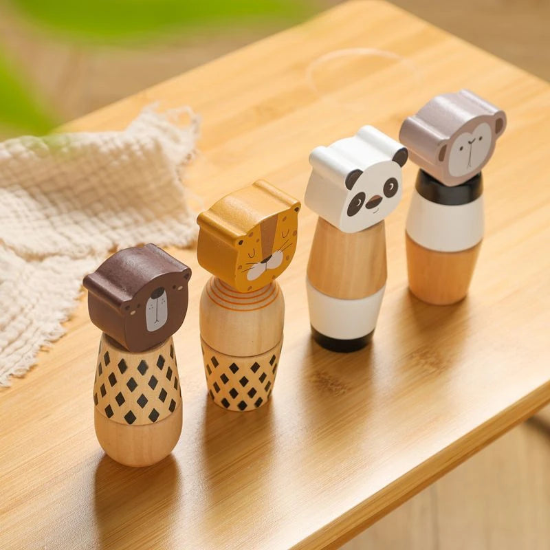 Wooden Animal Twist Toy for Toddlers – Montessori Fine Motor Learning Set