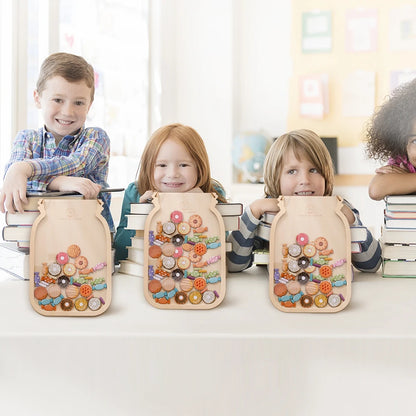 Wooden Reward Jar for Kids – Behavior Chart with Tokens, Habit Tracker & Coupons
