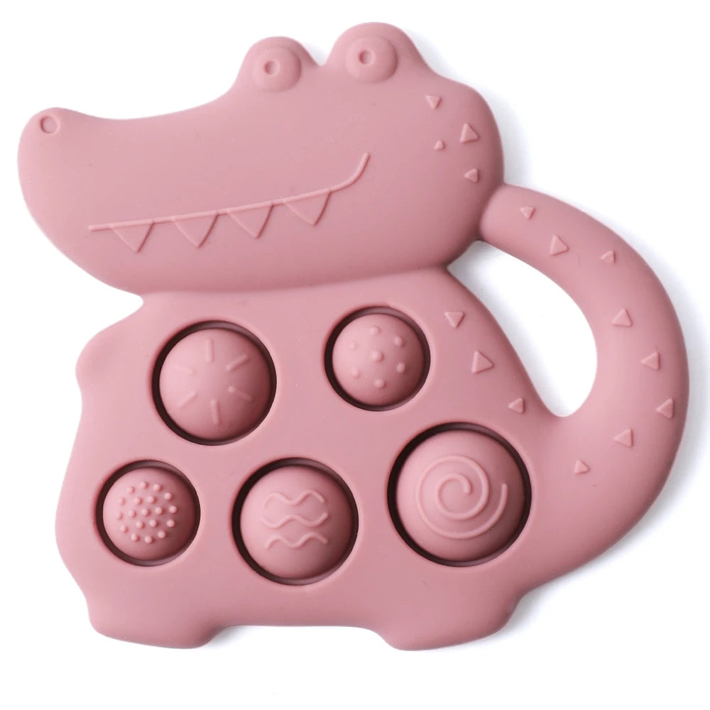 Crocodile Silicone Sensory Toy for Babies – Tactile Fidget & Teether
