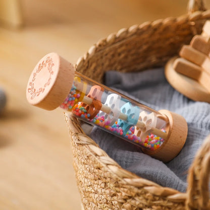 Wooden Rainmaker Toy – Montessori Sensory Shaker for Babies & Toddlers