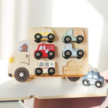 3D Montessori Wooden Vehicle Puzzle