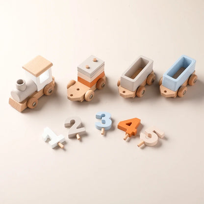 Wooden Birthday Train Set – Number Display 1–5 for Baby & Toddler Celebrations