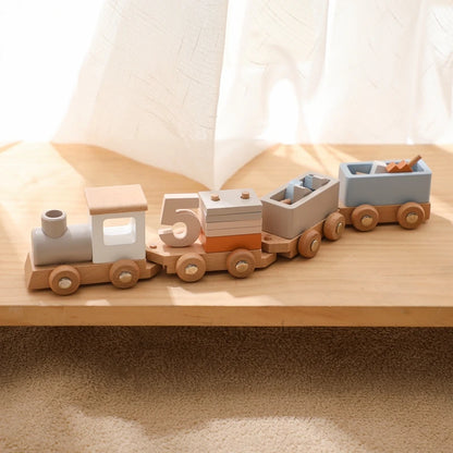 Wooden Birthday Train Set – Number Display 1–5 for Baby & Toddler Celebrations