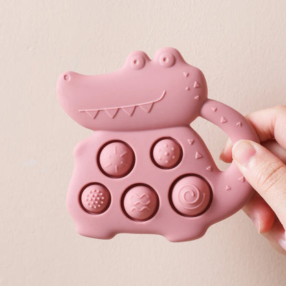 Crocodile Silicone Sensory Toy for Babies – Tactile Fidget & Teether