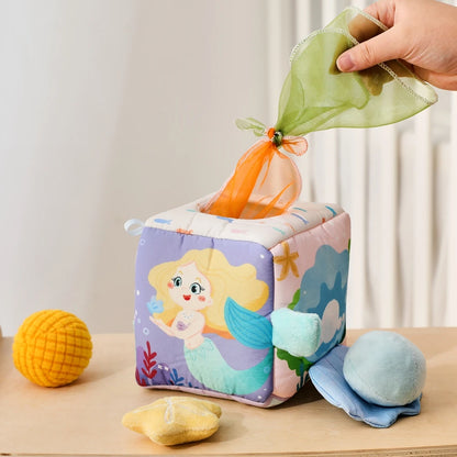 Mermaid Sensory Activity Box – Plush Baby Learning Cube