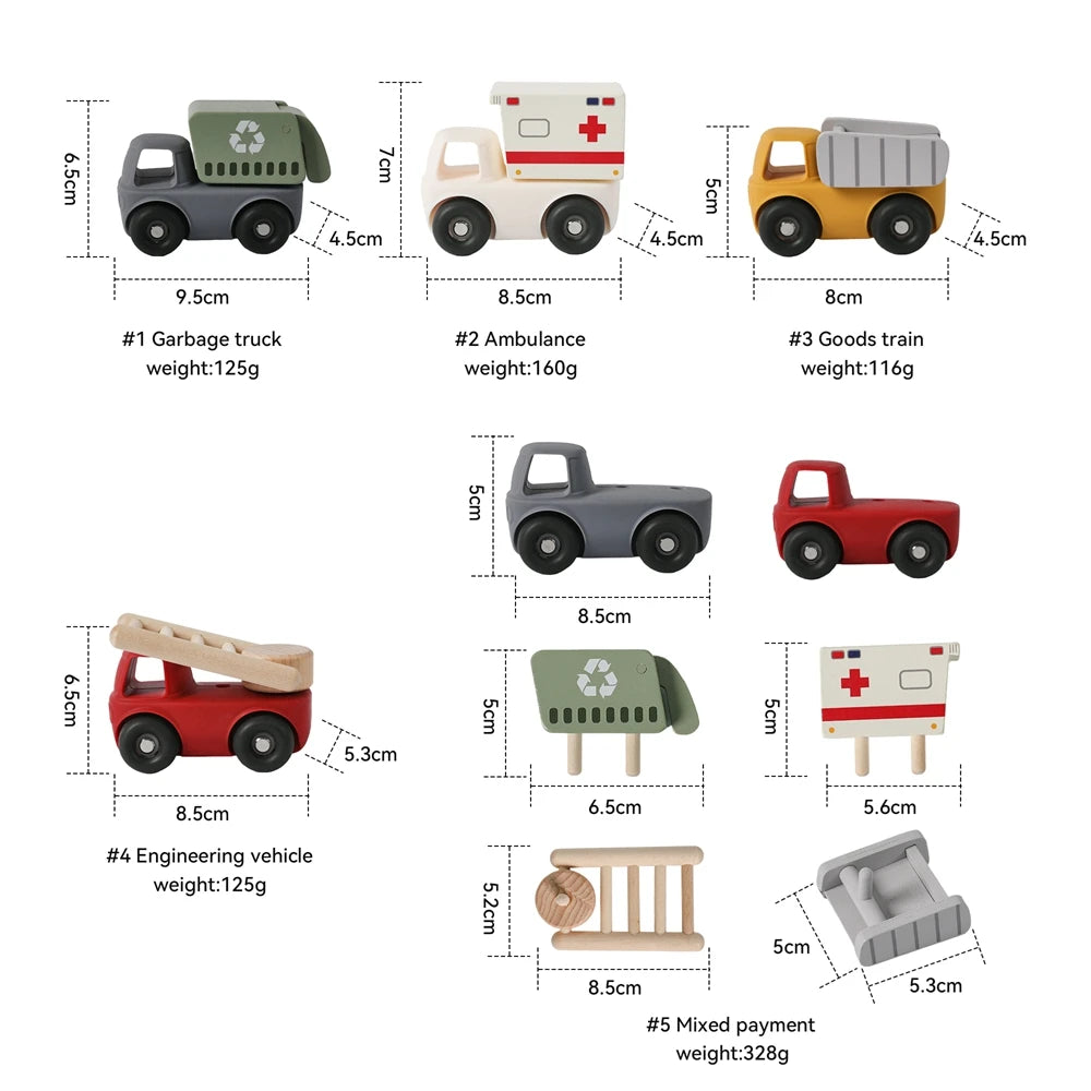 Montessori Toddler Trucks – Silicone Vehicles with Mix & Match Carriages