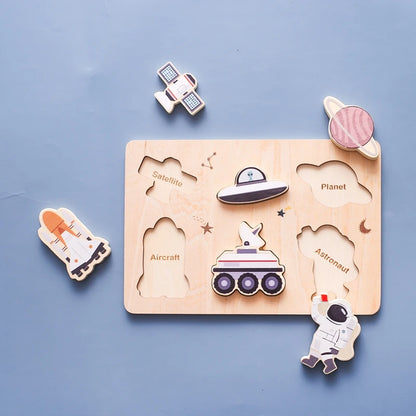 Montessori Wooden Puzzles - Toddler Fine Motor Skills Toy