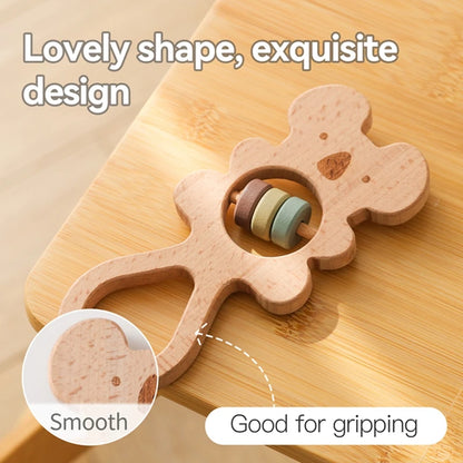Wooden Montessori Animal Rattle