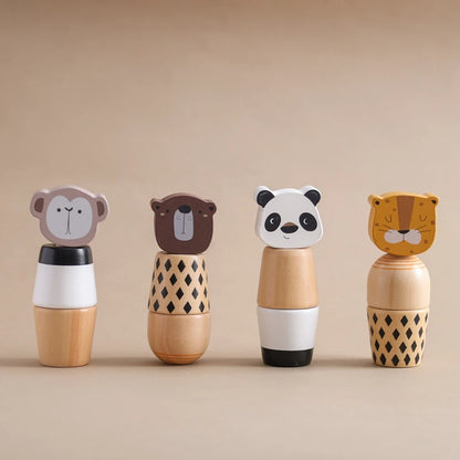 Wooden Animal Twist Toy for Toddlers – Montessori Fine Motor Learning Set