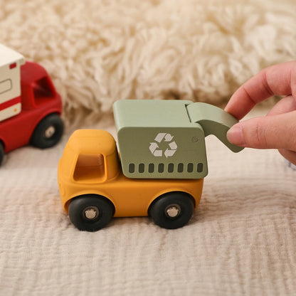 Montessori Toddler Trucks – Silicone Vehicles with Mix & Match Carriages