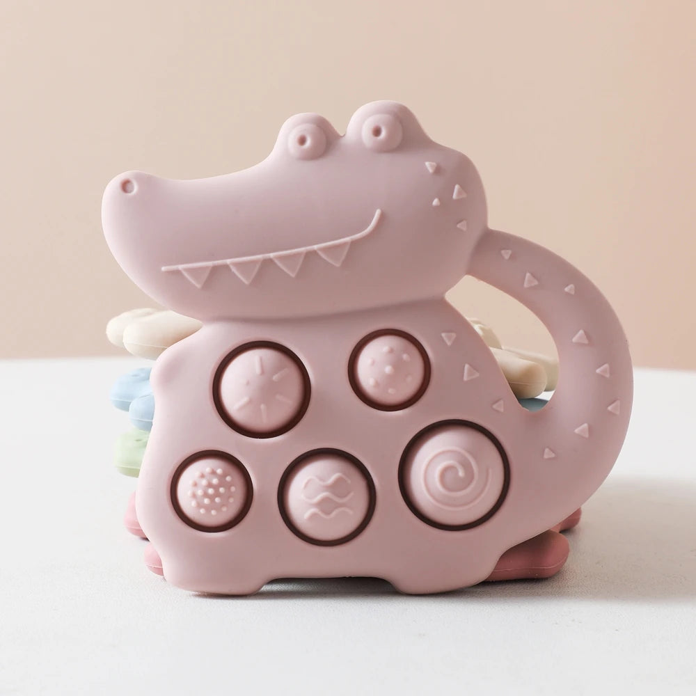 Crocodile Silicone Sensory Toy for Babies – Tactile Fidget & Teether