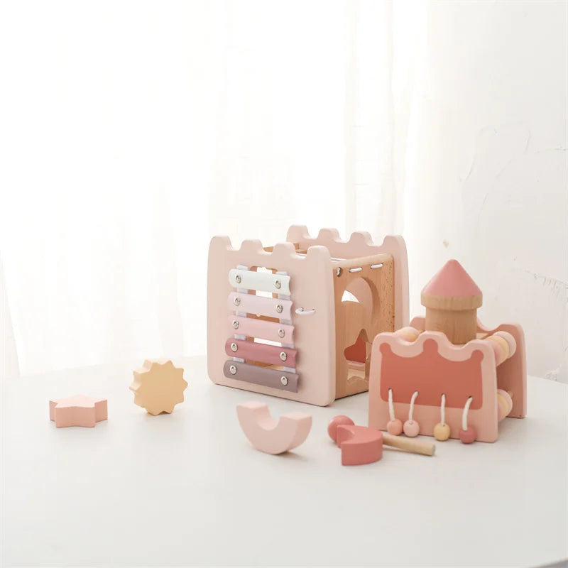 Wooden Montessori Educational Castle - Toddler Fine Motor Learning Toy