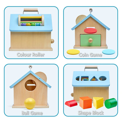 Wooden Montessori Sorting Drum – Colour, Shape & Fine Motor Toddler Learning Toy