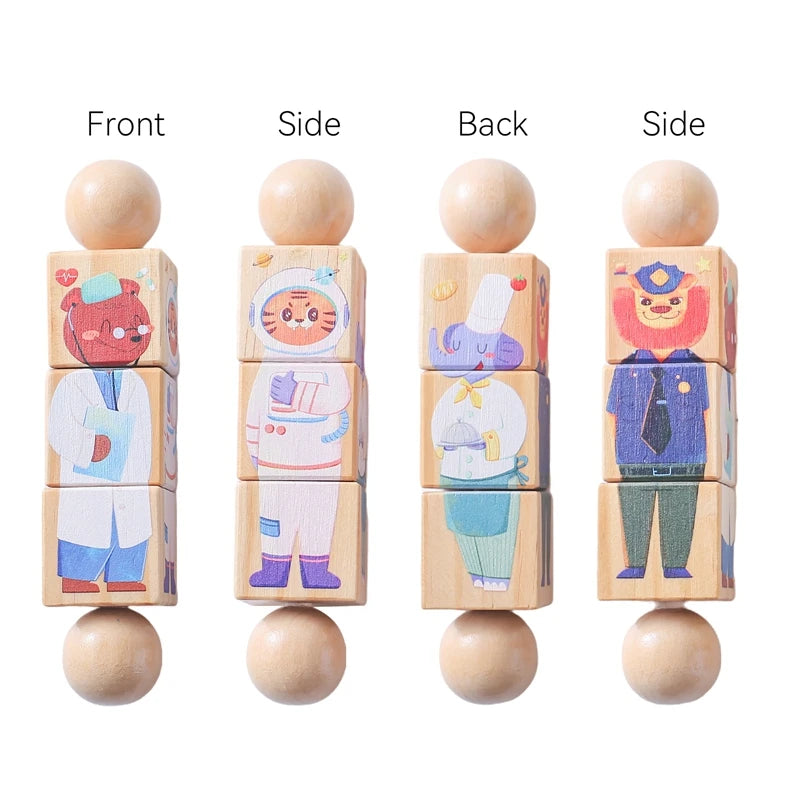 Montessori Wooden Rotating Animal Rattle – Early Learning Sensory Toy for Babies & Toddlers