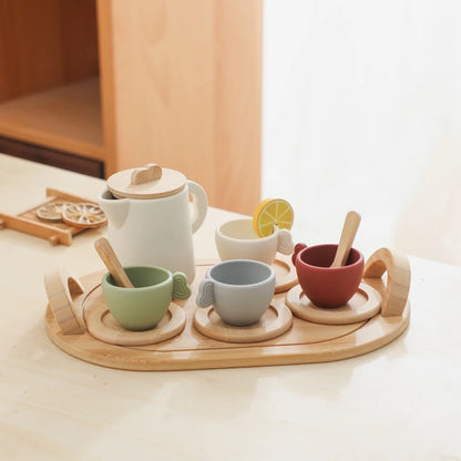 Montessori Tea Party Set – Natural Wood & Food Grade Silicone