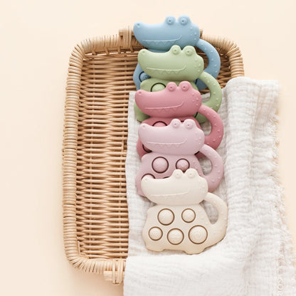 Crocodile Silicone Sensory Toy for Babies – Tactile Fidget & Teether