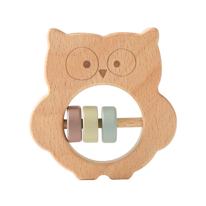 Wooden Montessori Animal Rattle