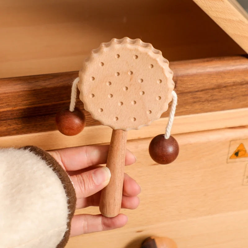 Wooden Biscuit Hand Drum – Montessori Baby Percussion Toy