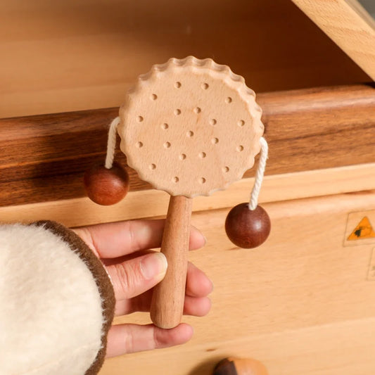 Wooden Biscuit Hand Drum – Montessori Baby Percussion Toy
