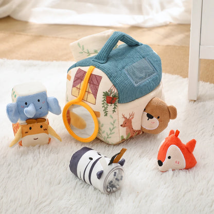 Plush Barn Toy Set with Soft Animals – Montessori Baby Learning Toy