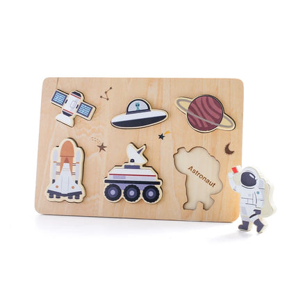 Montessori Wooden Puzzles - Toddler Fine Motor Skills Toy
