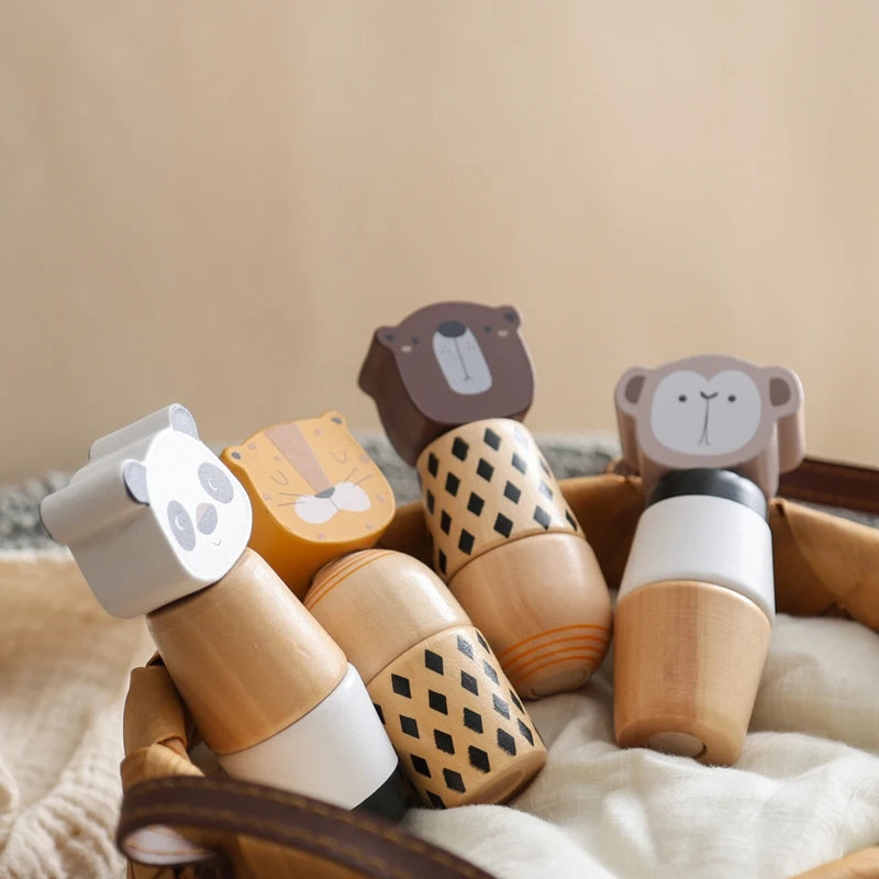 Wooden Animal Twist Toy for Toddlers – Montessori Fine Motor Learning Set