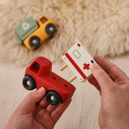 Montessori Toddler Trucks – Silicone Vehicles with Mix & Match Carriages