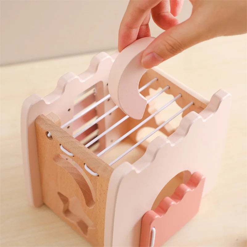 Wooden Montessori Educational Castle - Toddler Fine Motor Learning Toy