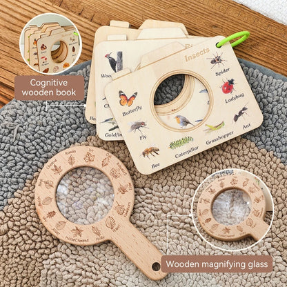 Wooden Flower & Leaf Discovery Set for Kids – Montessori Nature Exploration Toy