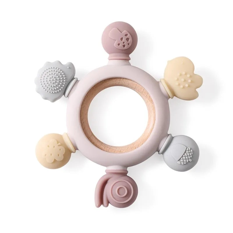 Silicone Teether for Babies – BPA-Free, Textured, Easy Grip Teething Toy